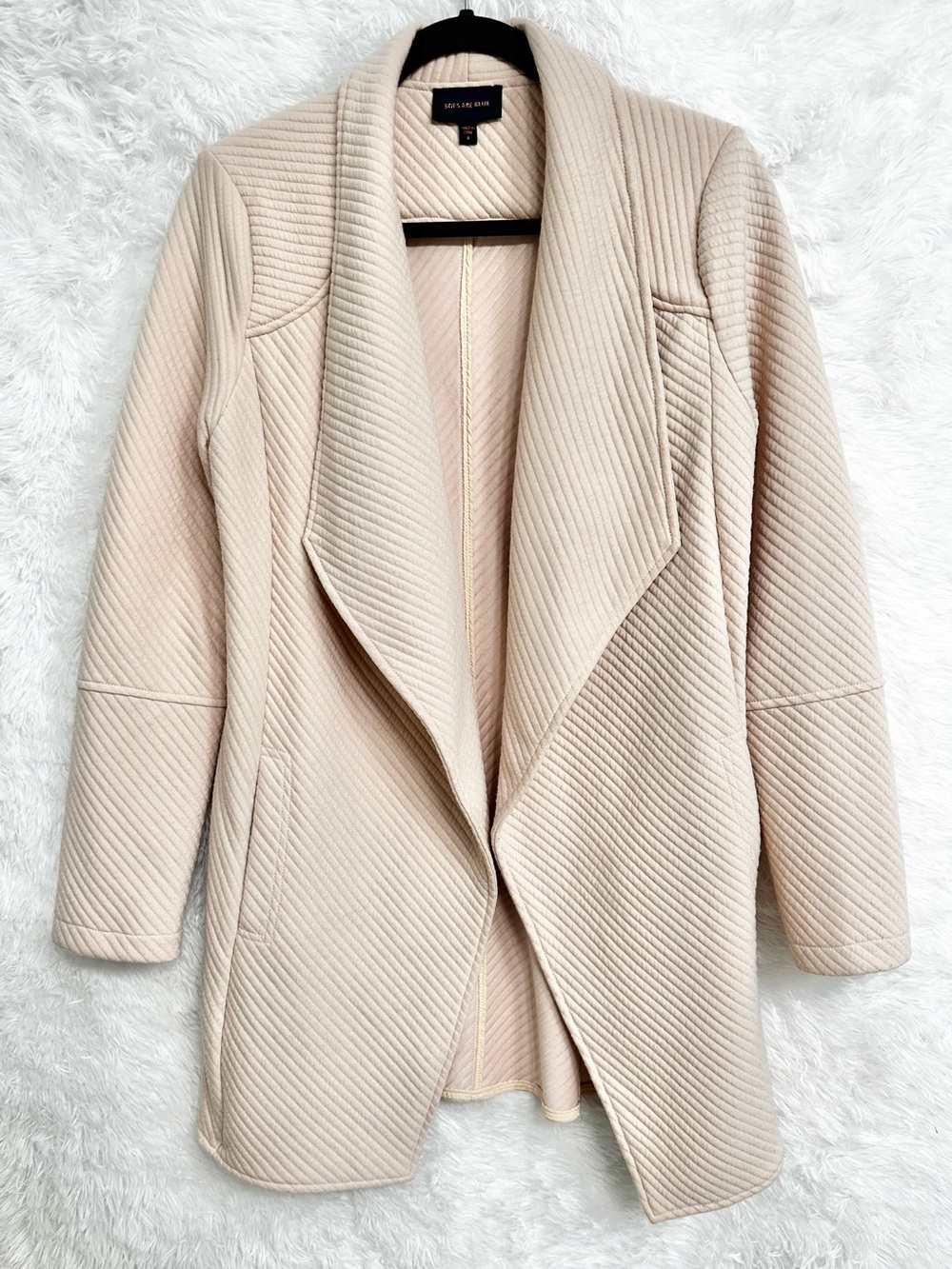 NWOT SKIES ARE BLUE Quilted Draped Open-Front Cardigan